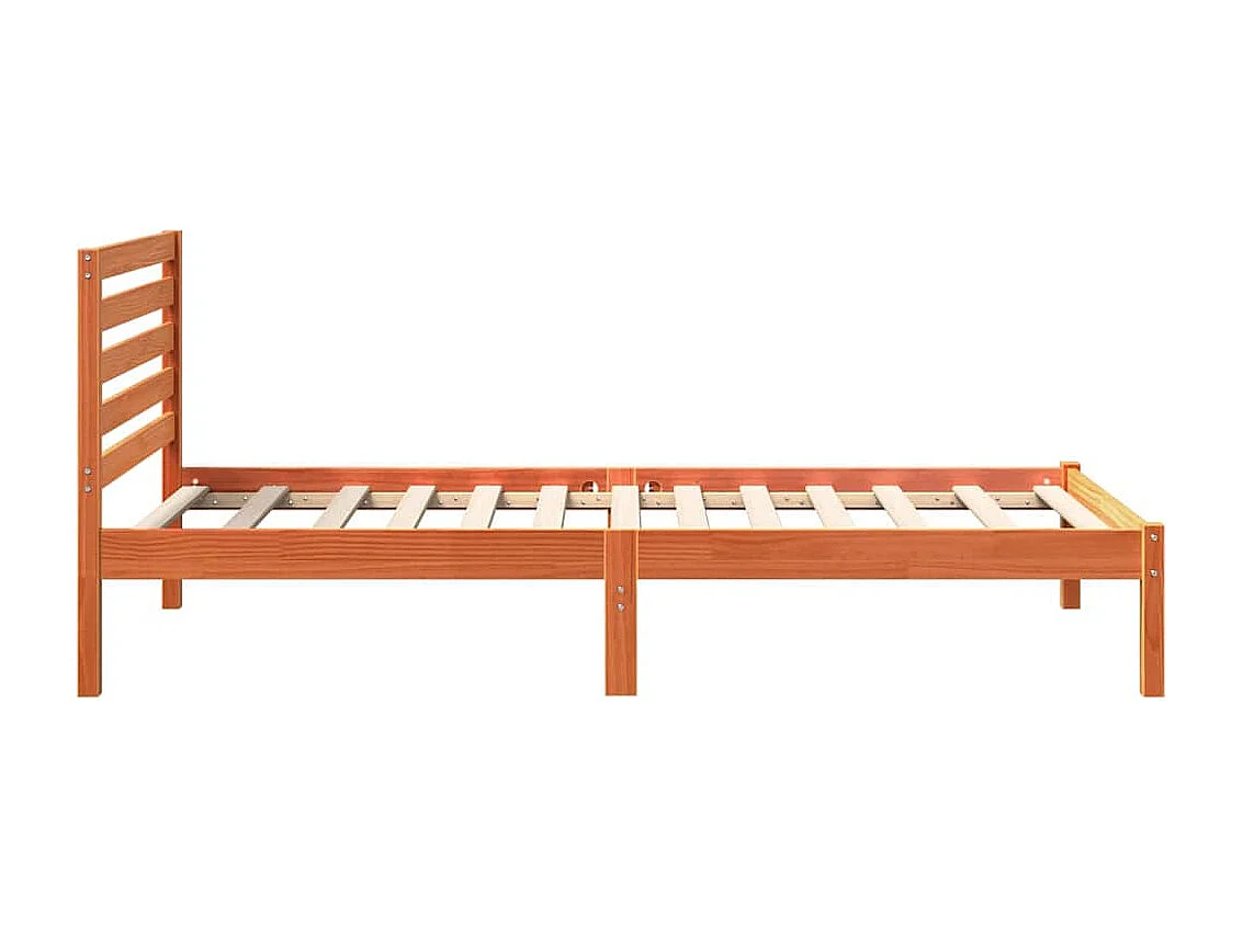 Letto singolo | Giroletto | Struttura del letto Marrone cerato 100x200 cm Pino massello