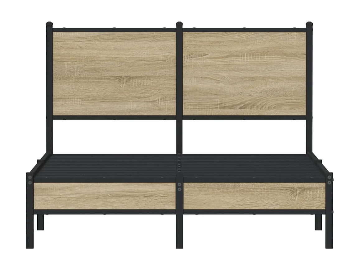 Letto per adulti | Letto singolo | Giroletto senza Materaso in Metallo Rovere Sonoma 120x200 cm