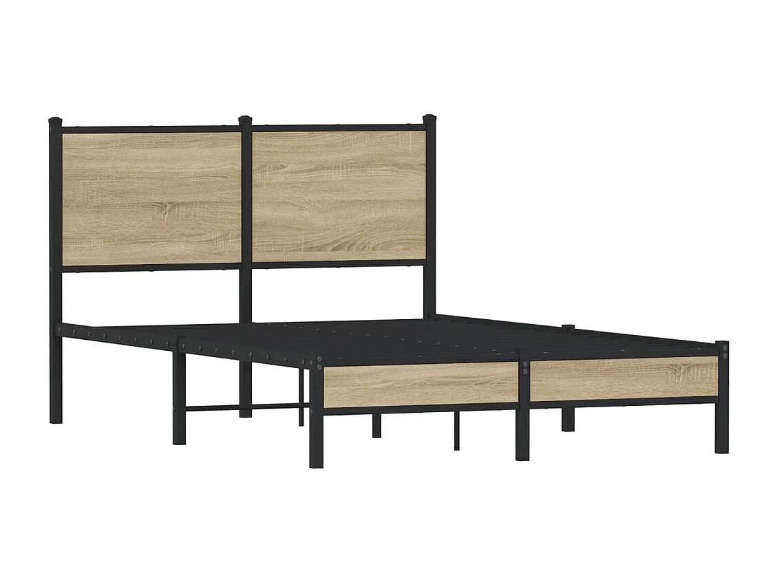 Lit simple | Lit adulte, enfant | Cadre de lit en métal chêne sonoma 120x200 cm