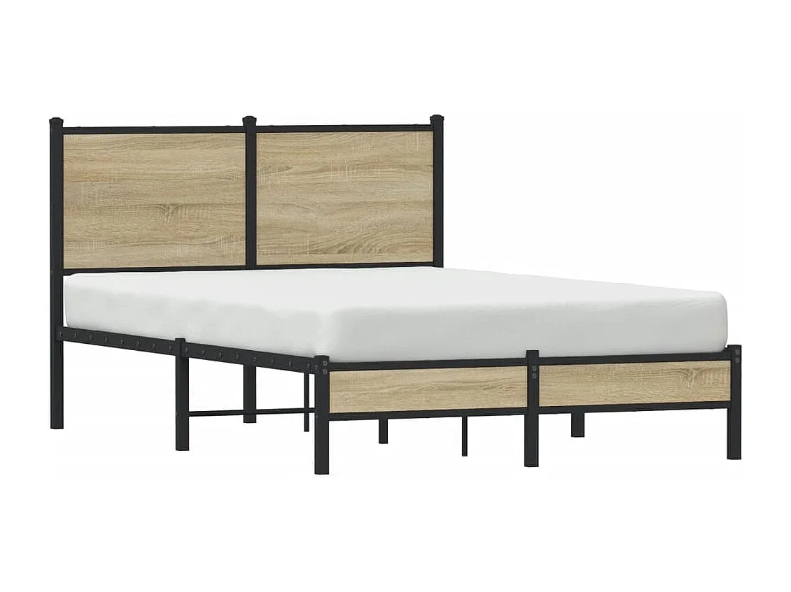 Lit simple | Lit adulte, enfant | Cadre de lit en métal chêne sonoma 120x200 cm