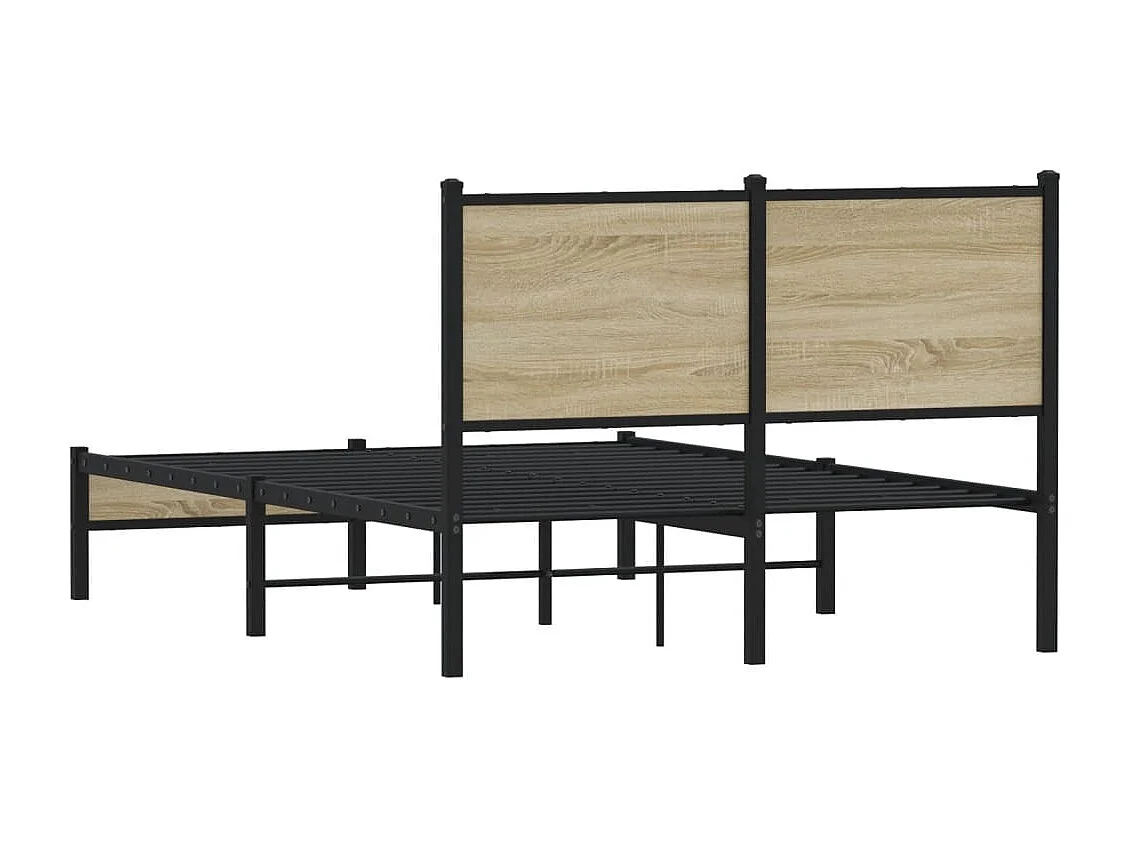Lit simple | Lit adulte, enfant | Cadre de lit en métal chêne sonoma 120x200 cm