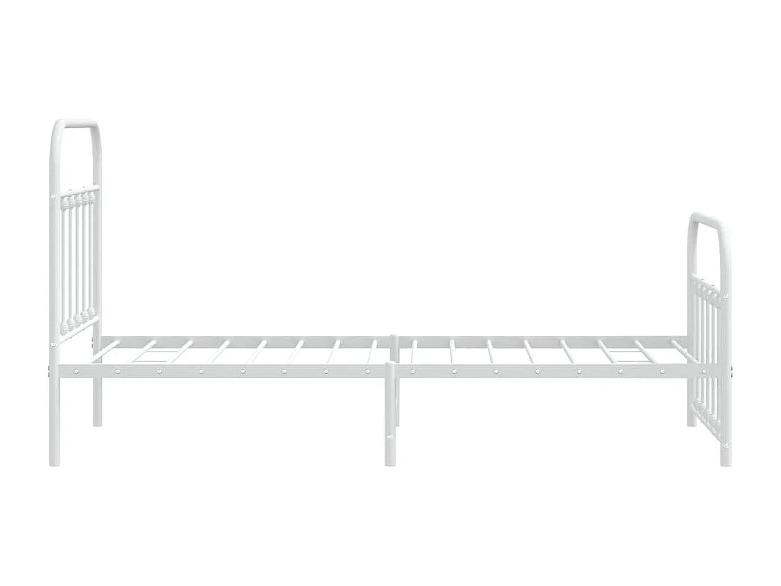 Lit simple | Lit adulte, enfant | Cadre de lit métal avec pied de lit blanc 90x190cm