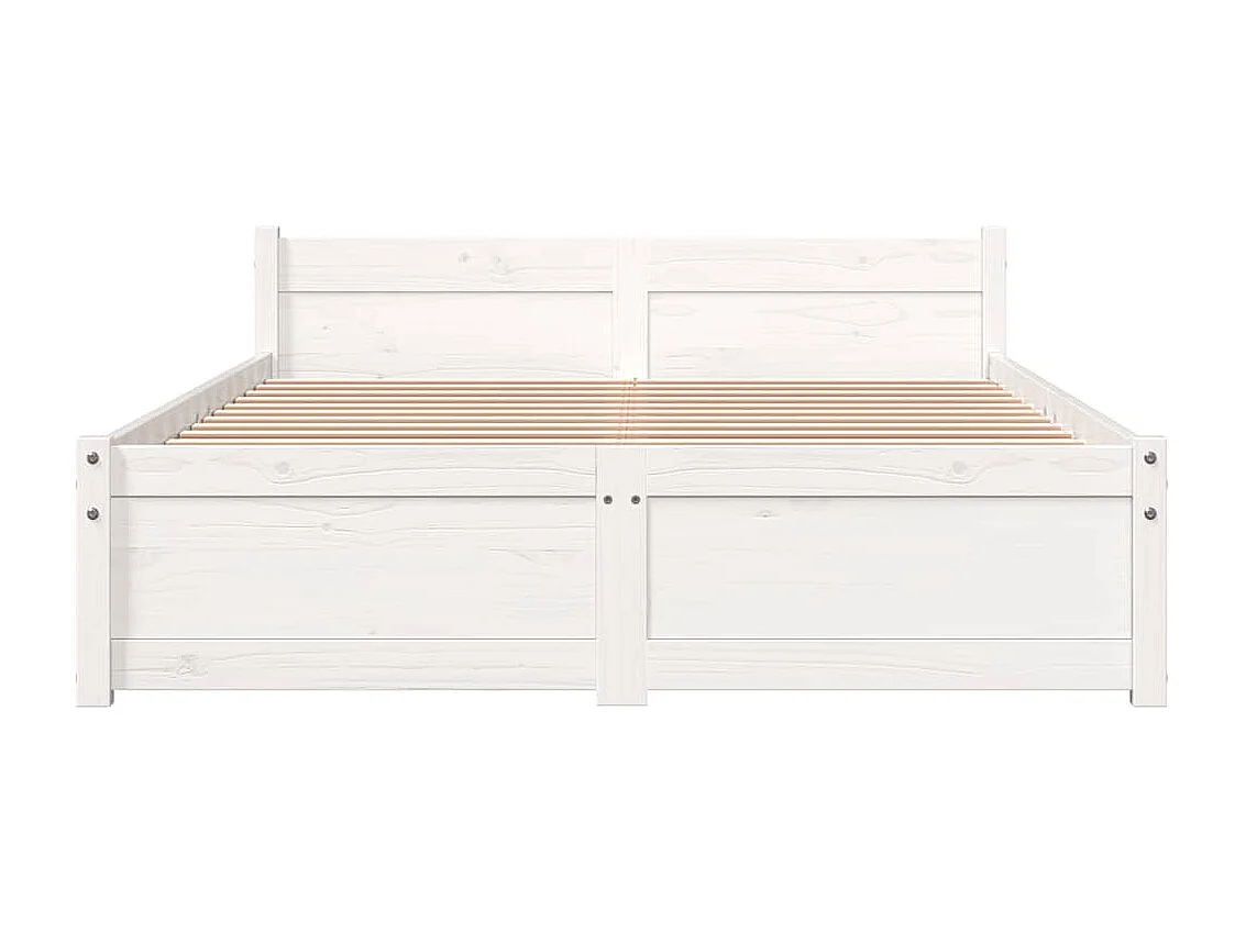 Lit simple | Lit adulte, enfant | Cadre de lit blanc bois massif 120x200 cm
