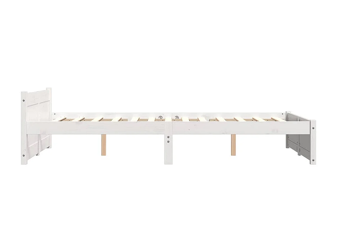 Lit simple | Lit adulte, enfant | Cadre de lit blanc bois massif 120x200 cm