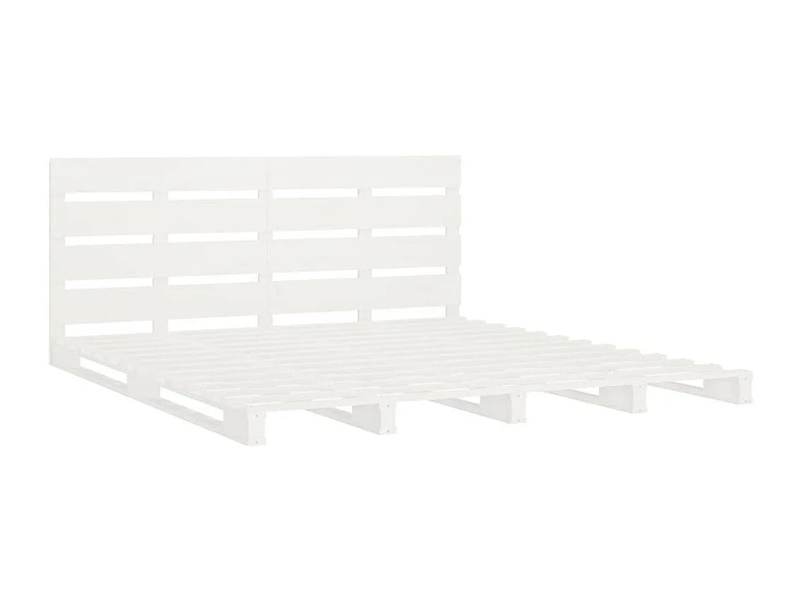 Lit simple | Lit adulte, enfant | Cadre de lit blanc bois de pin massif 120x190 cm