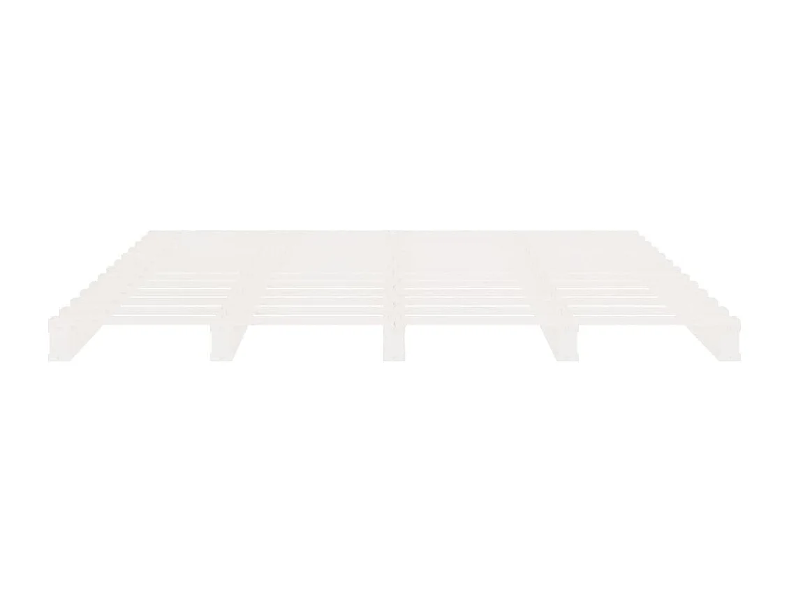 Lit simple | Lit adulte, enfant | Cadre de lit blanc bois de pin massif 120x190 cm