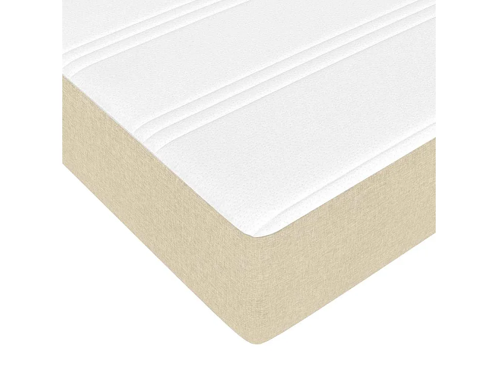 Lit simple | Lit adulte, enfant | Cadre de lit avec matelas Crème 90x190 cm tissu