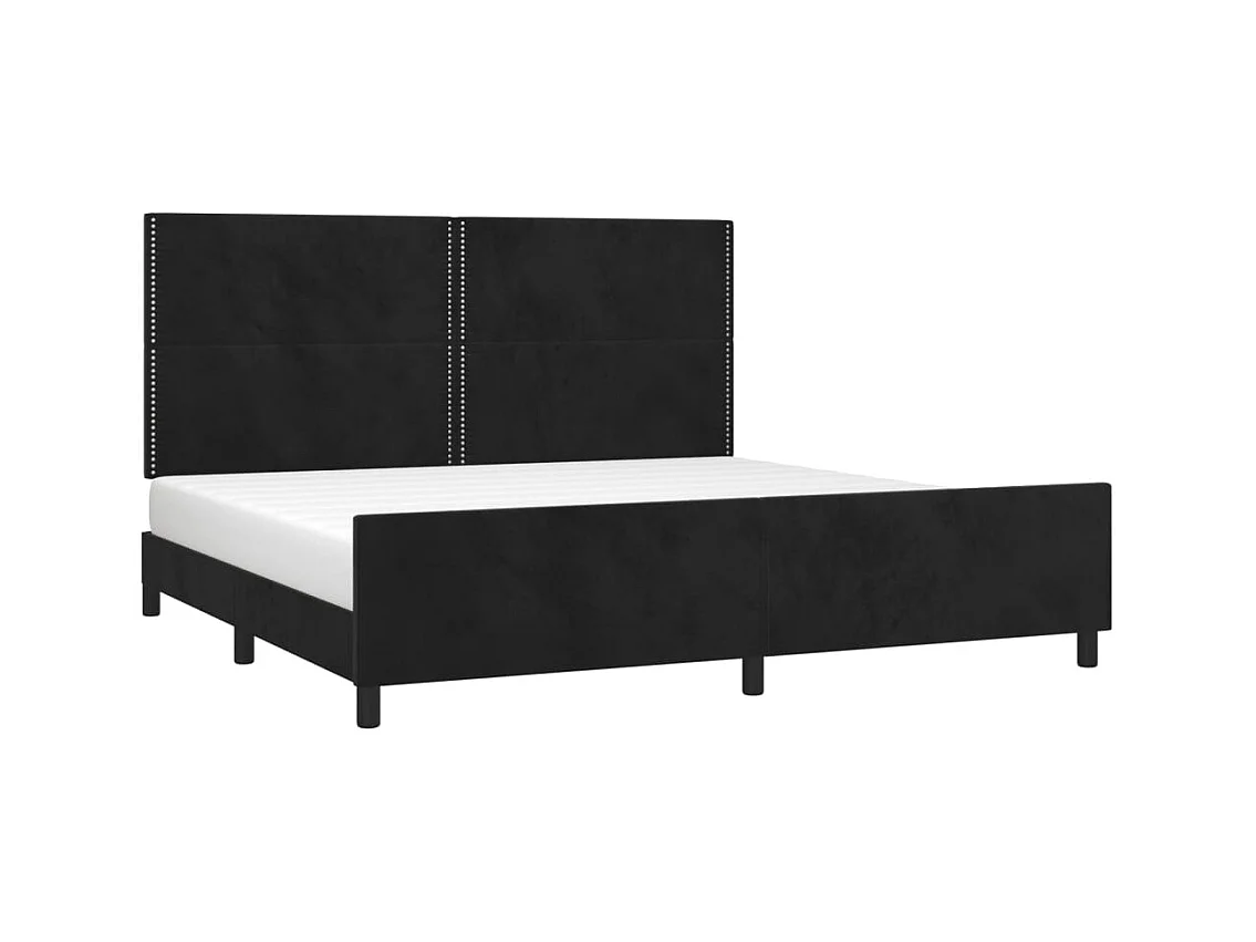 Lit double | Lit adulte | Cadre de lit noir 200x200 cm velours