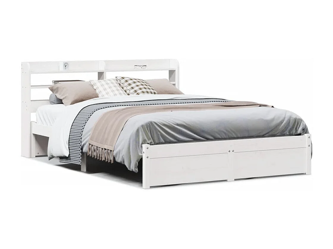 Letto per adulti | Letto matrimoniale | Giroletto con Testiera senza Materasso Bianco 160x200 cm