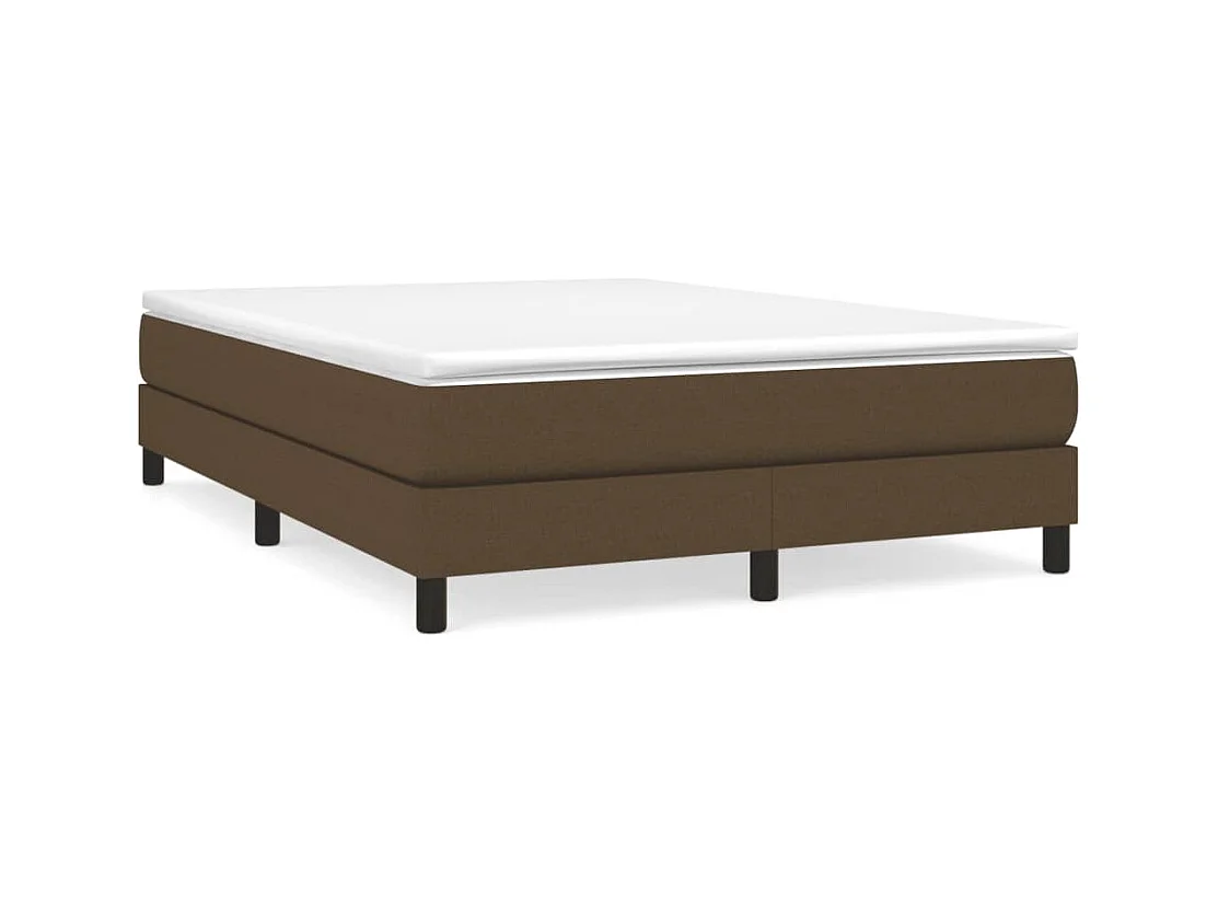 Lit double | Lit adulte | Cadre de lit marron foncé 140x190 cm tissu