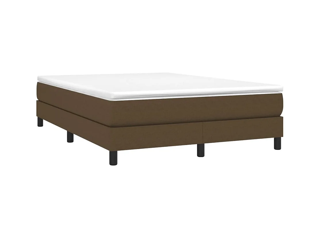 Lit double | Lit adulte | Cadre de lit marron foncé 140x190 cm tissu