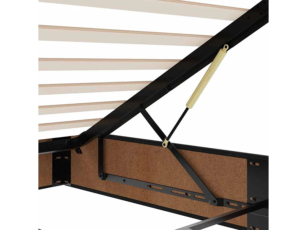 Lit simple | Lit adulte, enfant | Cadre de lit ottoman noir 80x200 cm similicuir