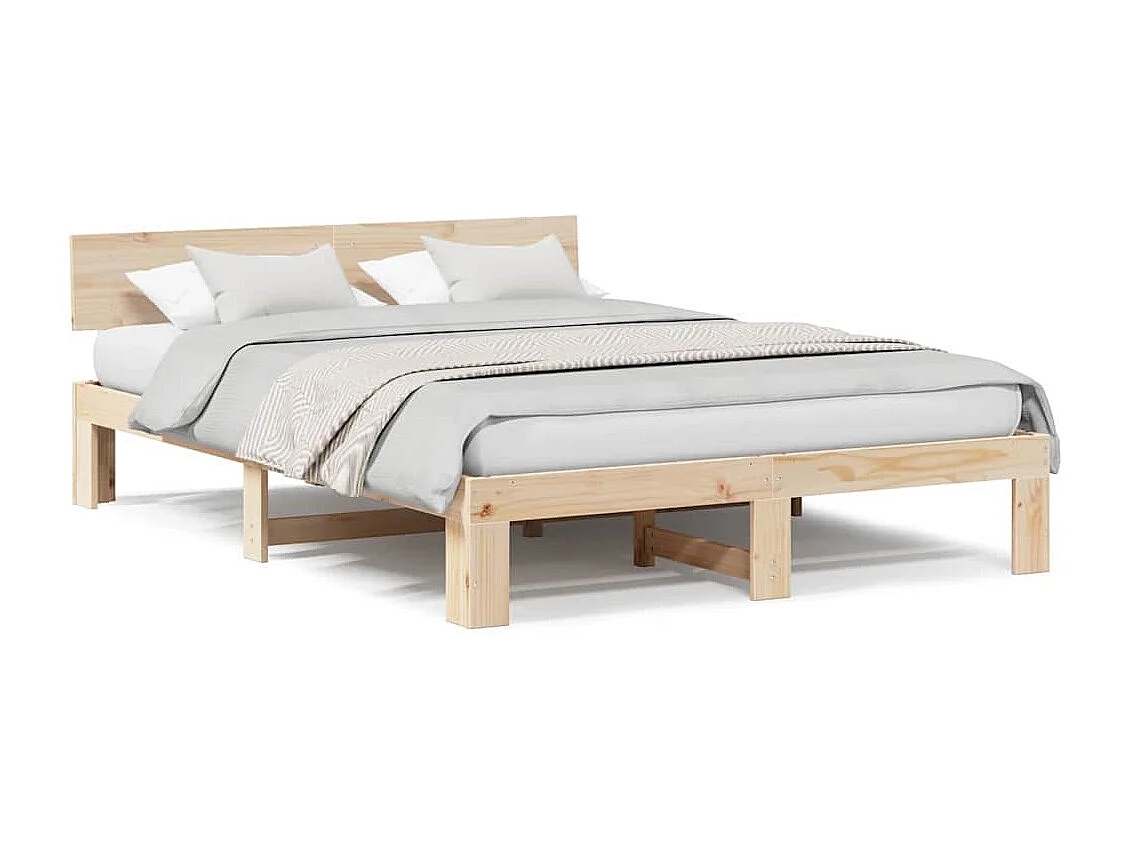 Lit double | Lit adulte | Cadre de lit Marron 150x200 cm Bois de pin massif