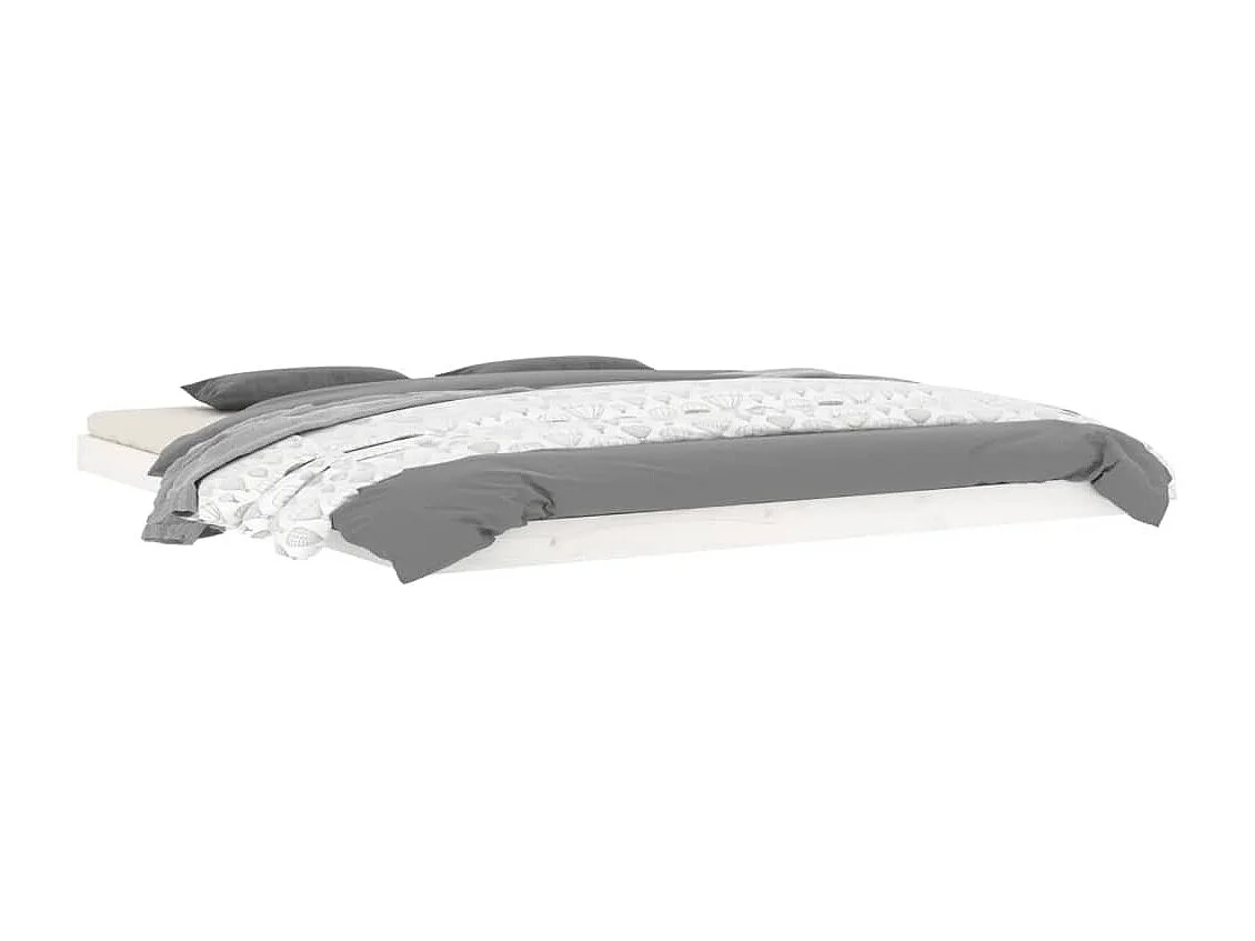 Lit double | Lit adulte | Cadre de lit blanc 180x200 cm bois massif de pin