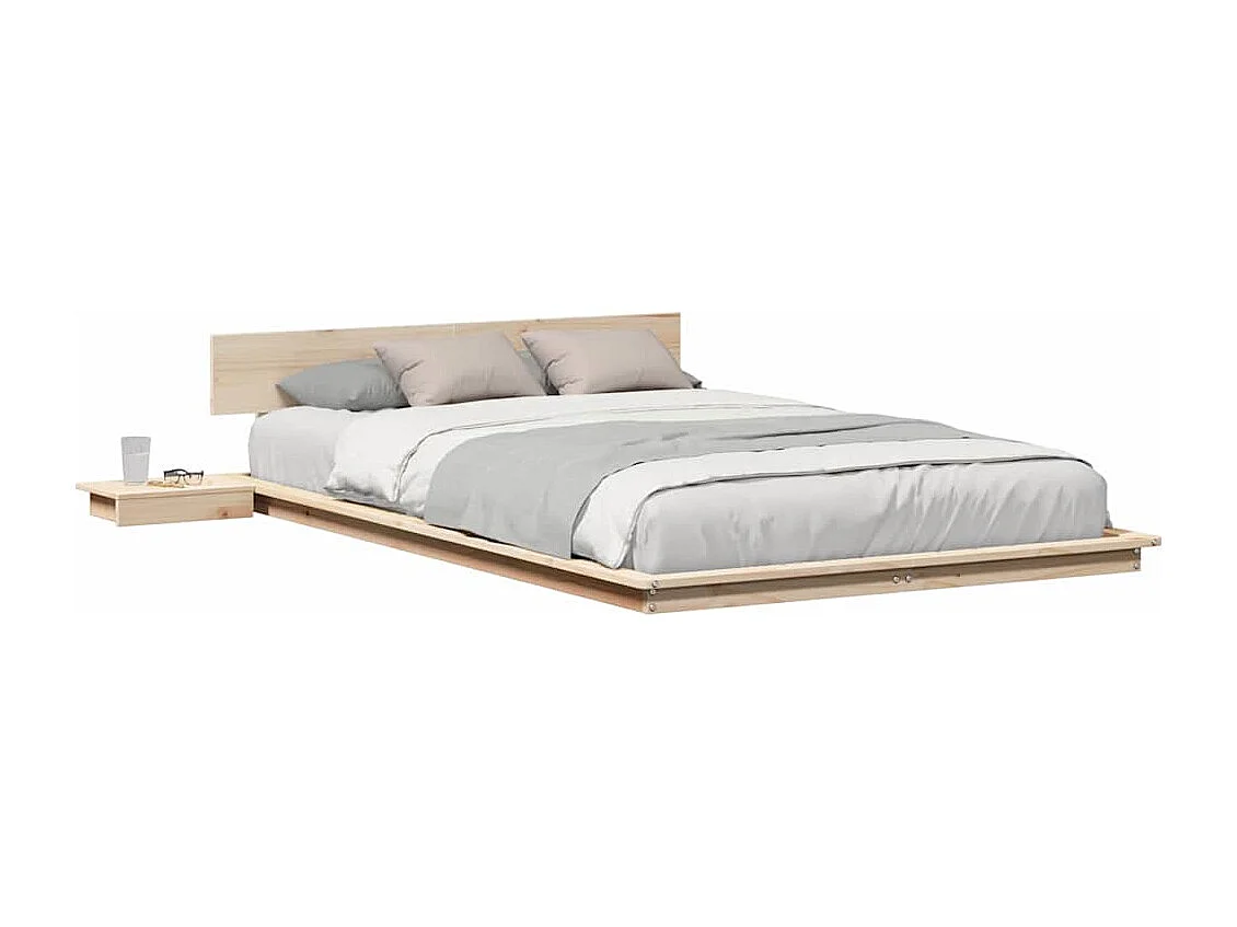 Lit simple | Lit adulte, enfant | Cadre de lit Marron 120x200 cm bois