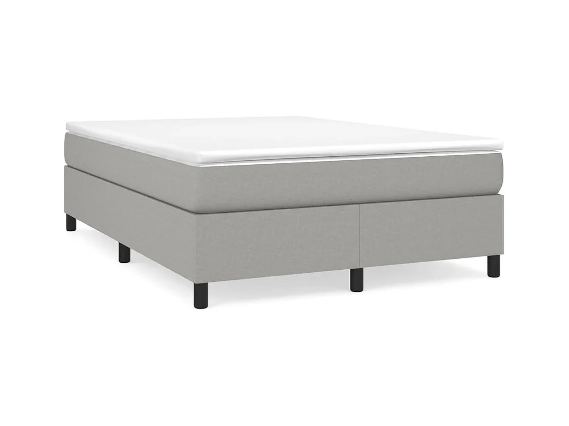Lit double | Lit adulte | Cadre de lit gris clair 140x190 cm tissu