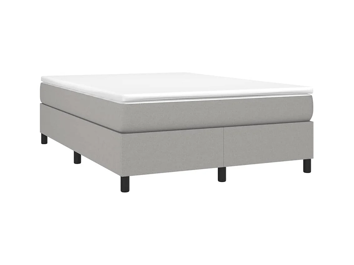 Lit double | Lit adulte | Cadre de lit gris clair 140x190 cm tissu