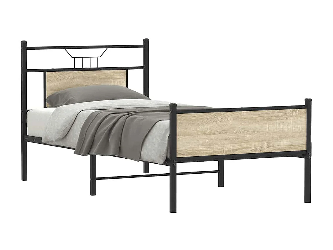 Letto per adulti | Letto singolo | Giroletto senza Materasso Rovere Sonoma 75x190 cm in Truciolato