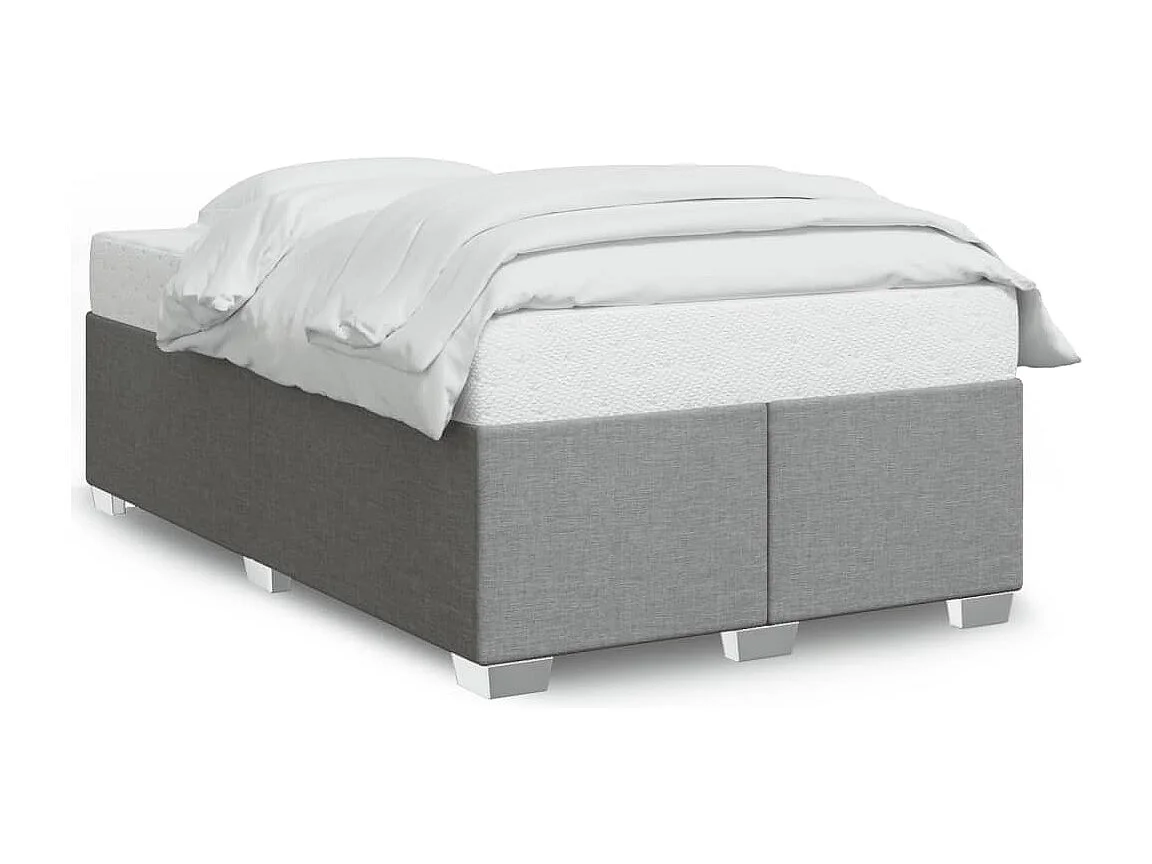 Lit simple | Lit adulte, enfant | Cadre de lit gris clair 120x190 cm tissu