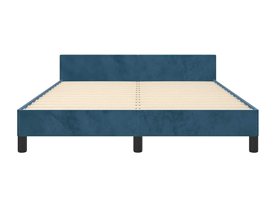 Lit double | Lit adulte | Cadre de lit bleu foncé 140x190 cm velours