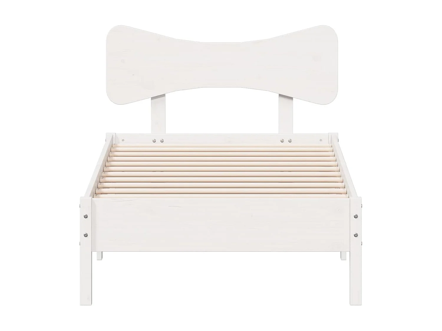 Lit simple | Lit adulte, enfant | Cadre de lit blanc 90x190 cm bois de pin massif