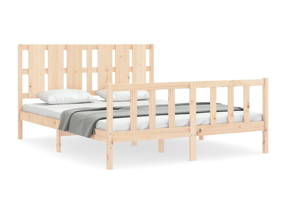 Lit double | Lit adulte | Cadre de lit bois de pin massif 150x200 cm