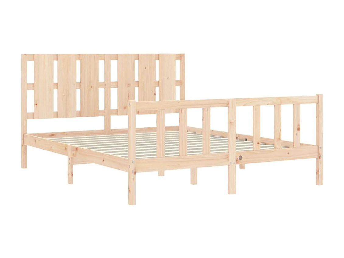 Lit double | Lit adulte | Cadre de lit bois de pin massif 150x200 cm