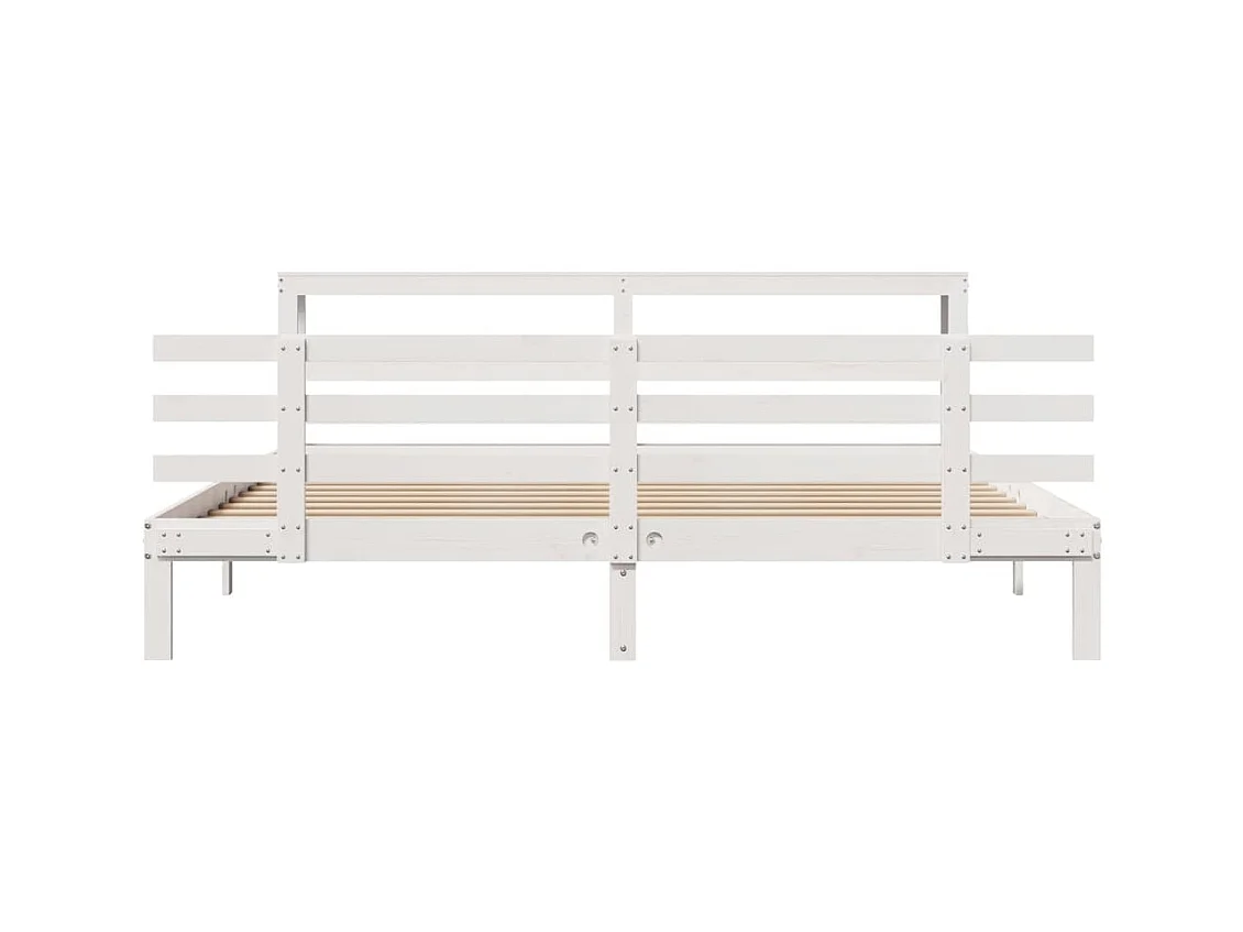 Letto per adulti | Letto matrimoniale | Giroletto con Testiera senza Materasso Bianco 200x200 cm