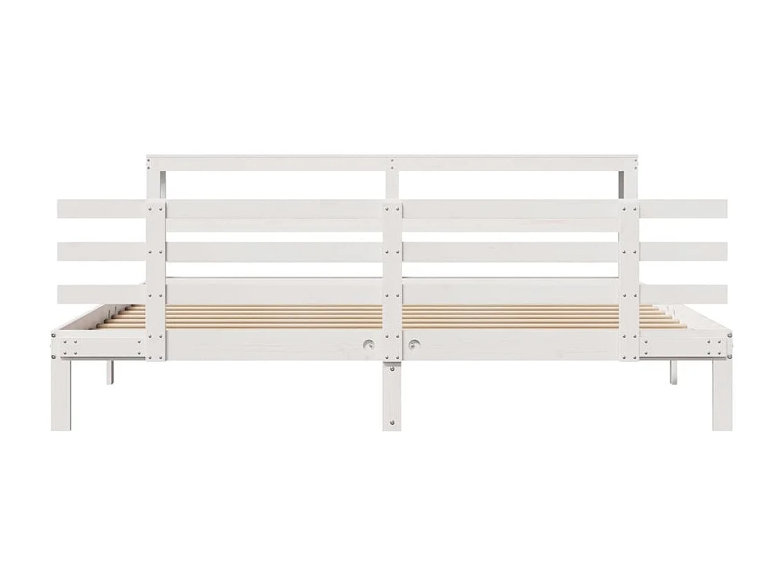 Letto per adulti | Letto matrimoniale | Giroletto con Testiera senza Materasso Bianco 200x200 cm