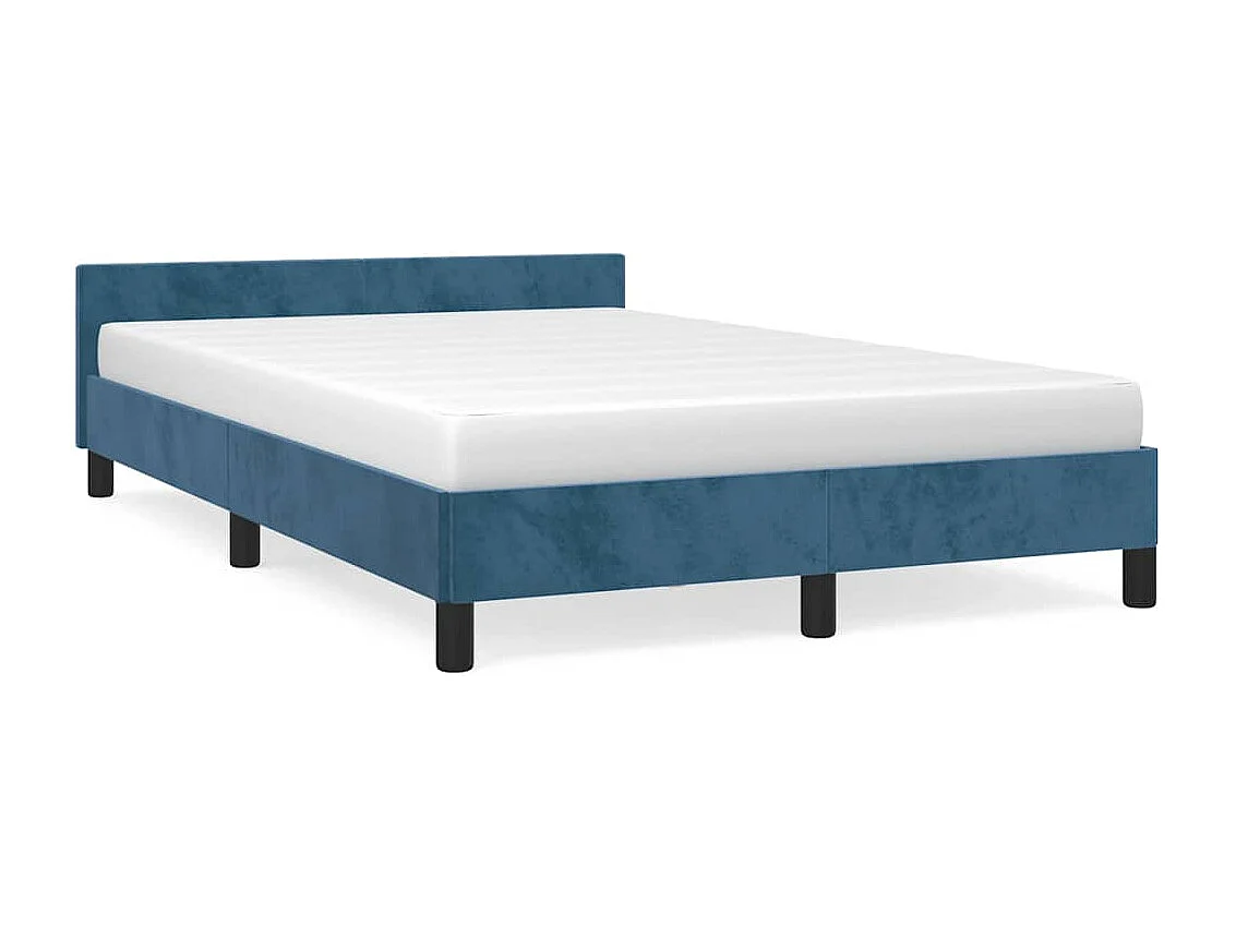 Lit simple | Lit adulte, enfant | Cadre de lit bleu foncé 120x200 cm velours