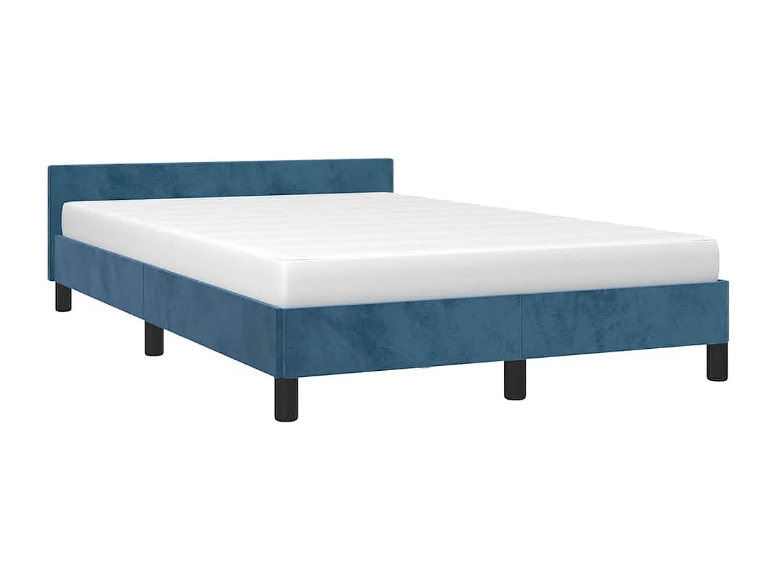 Lit simple | Lit adulte, enfant | Cadre de lit bleu foncé 120x200 cm velours