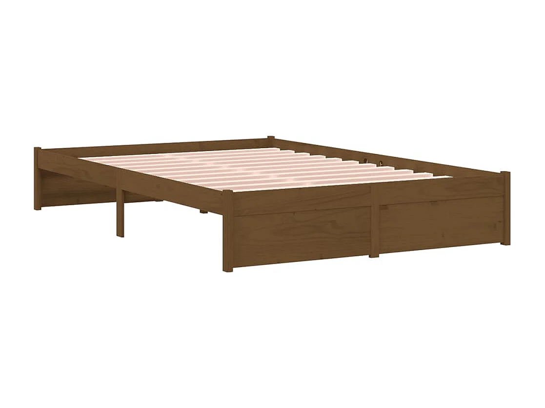 Lit simple | Lit adulte, enfant | Cadre de lit marron miel bois massif 120x190 cm