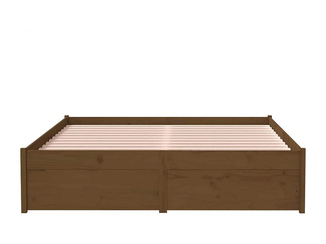 Lit simple | Lit adulte, enfant | Cadre de lit marron miel bois massif 120x190 cm