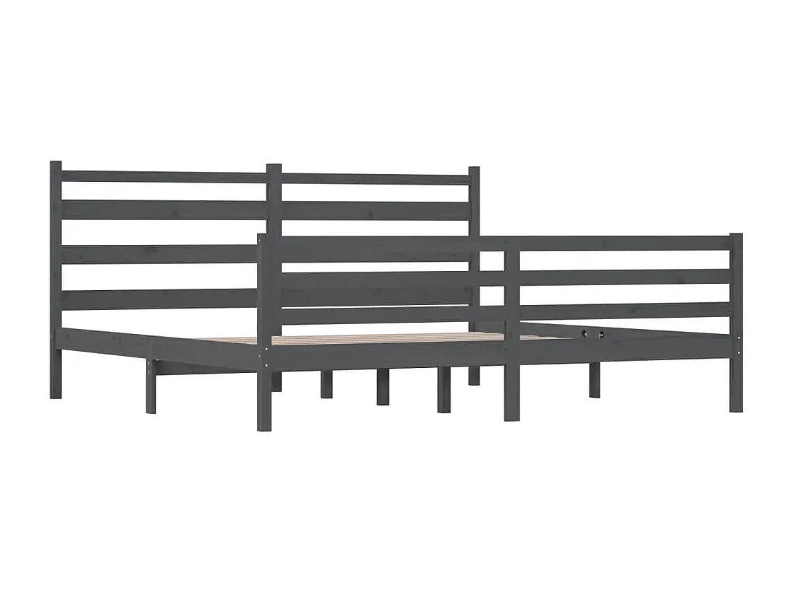 Lit double | Lit adulte | Cadre de lit bois massif de pin 200x200 cm gris