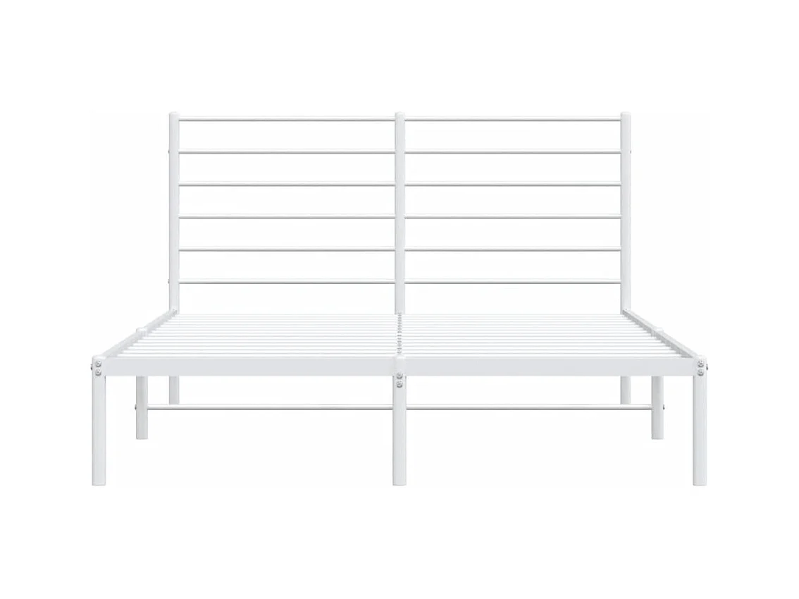 Lit double | Lit adulte | Cadre de lit métal et tête de lit blanc 140x190 cm