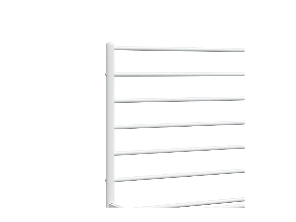 Lit double | Lit adulte | Cadre de lit métal et tête de lit blanc 140x190 cm