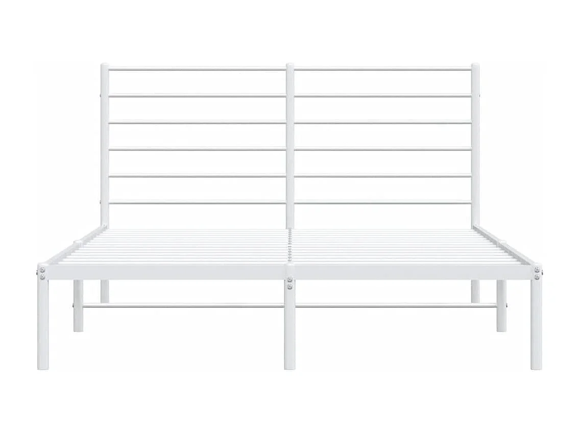Lit double | Lit adulte | Cadre de lit métal et tête de lit blanc 140x190 cm