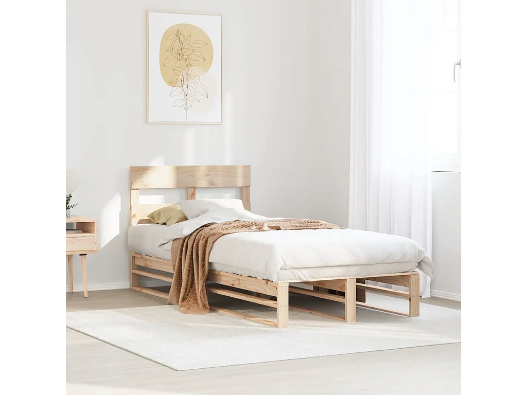 Lit simple | Lit adulte, enfant | Cadre de lit 90x200 cm bois de pin massif