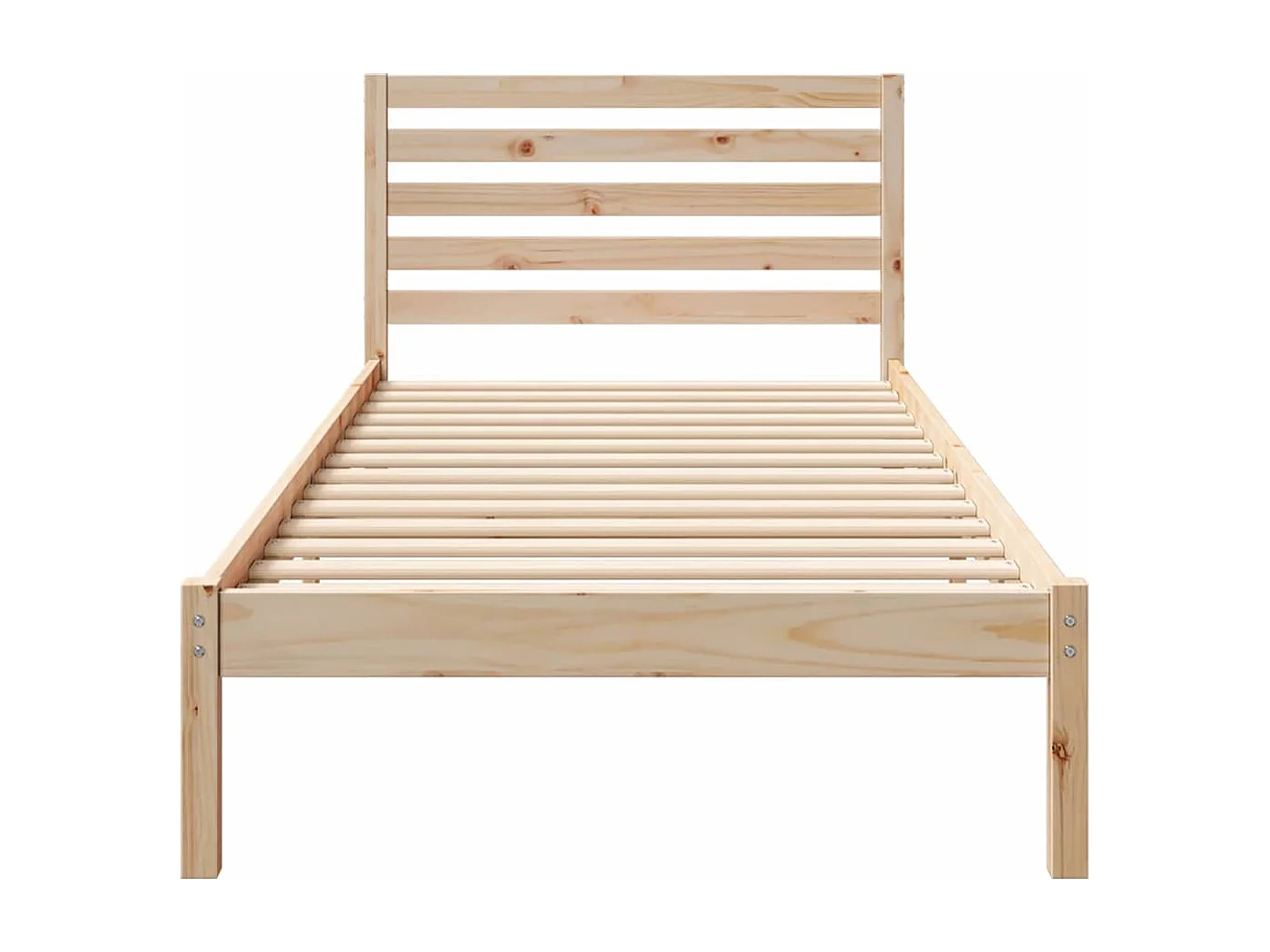 Lit simple | Lit adulte, enfant | Cadre de lit Marron 100x220 cm Bois massif en pin