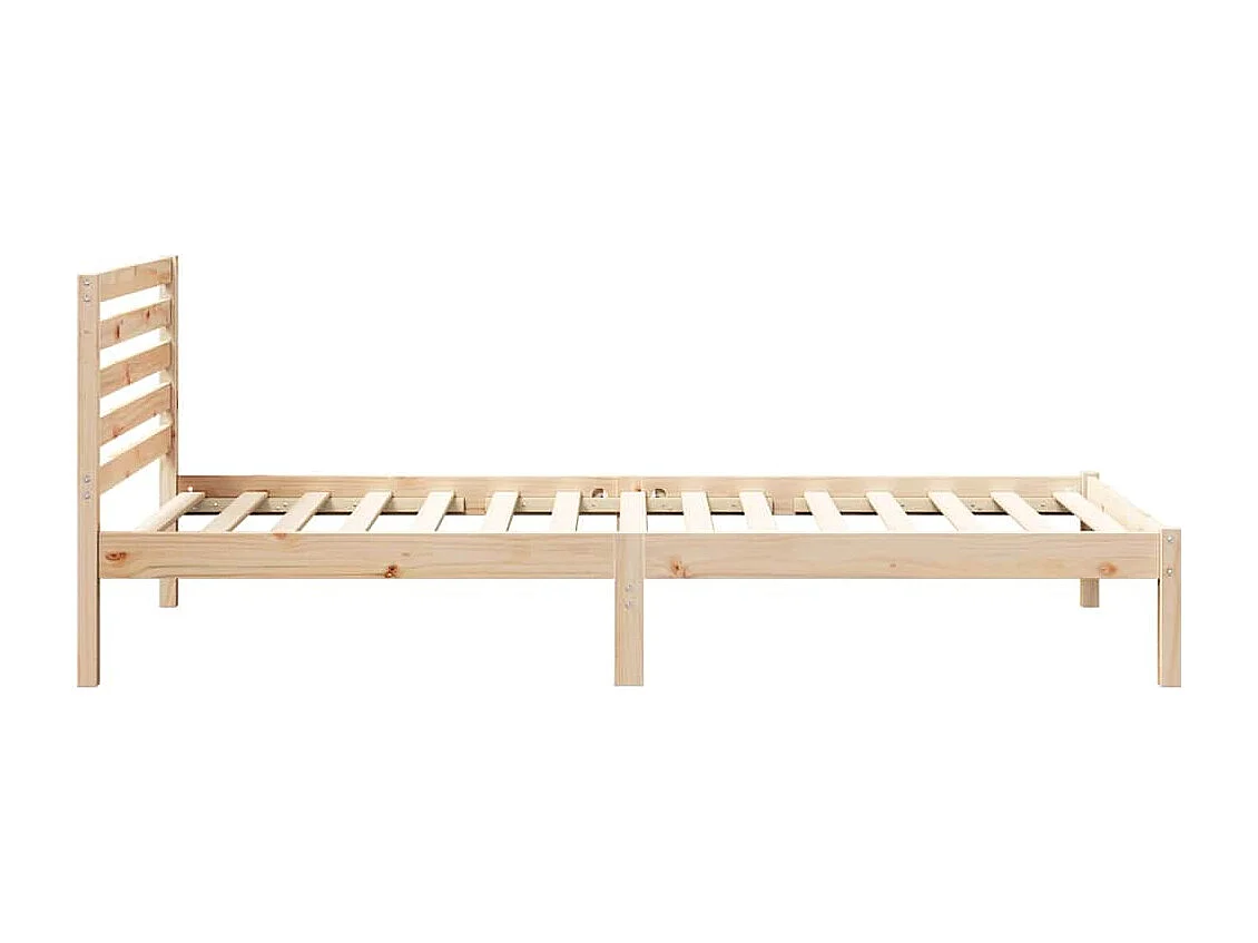 Lit simple | Lit adulte, enfant | Cadre de lit Marron 100x220 cm Bois massif en pin