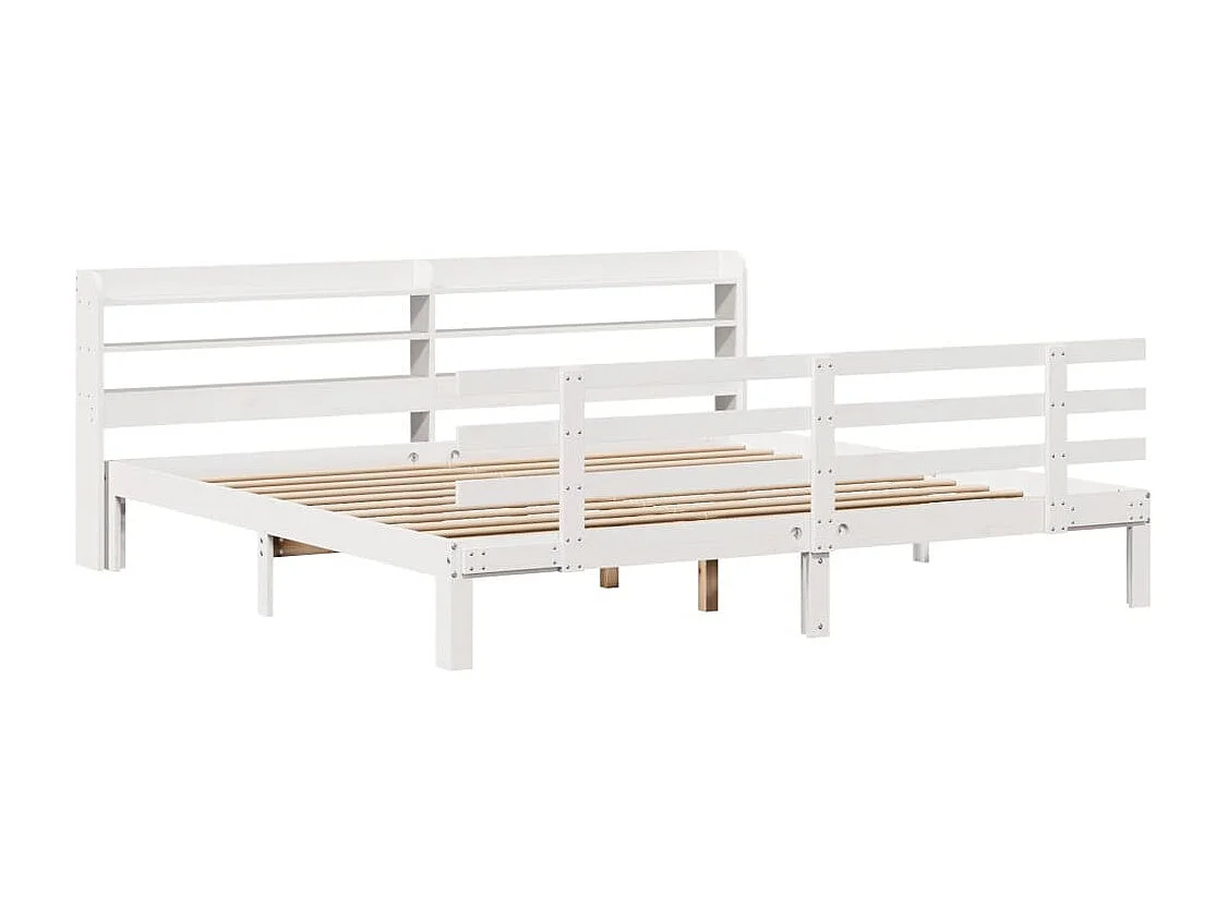 Letto per adulti | Letto matrimoniale | Giroletto con Testiera senza Materasso Bianco 200x200 cm