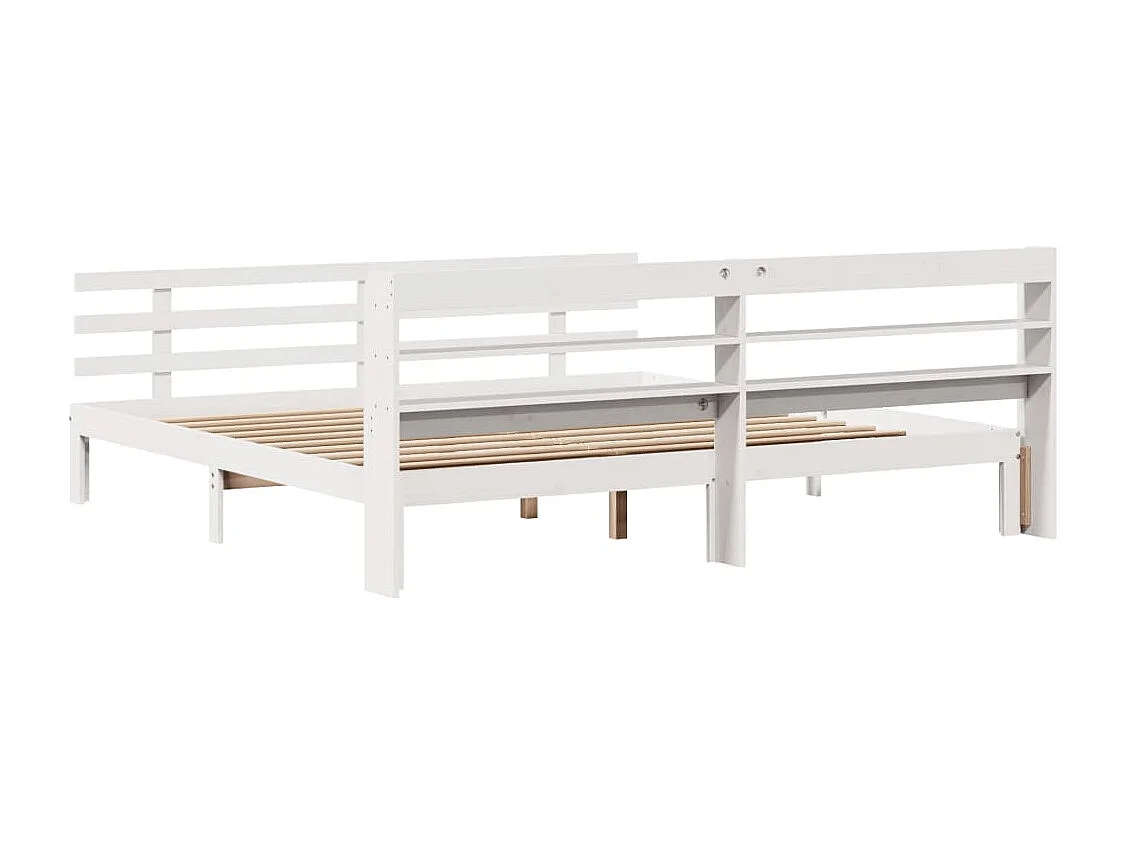 Letto per adulti | Letto matrimoniale | Giroletto con Testiera senza Materasso Bianco 200x200 cm