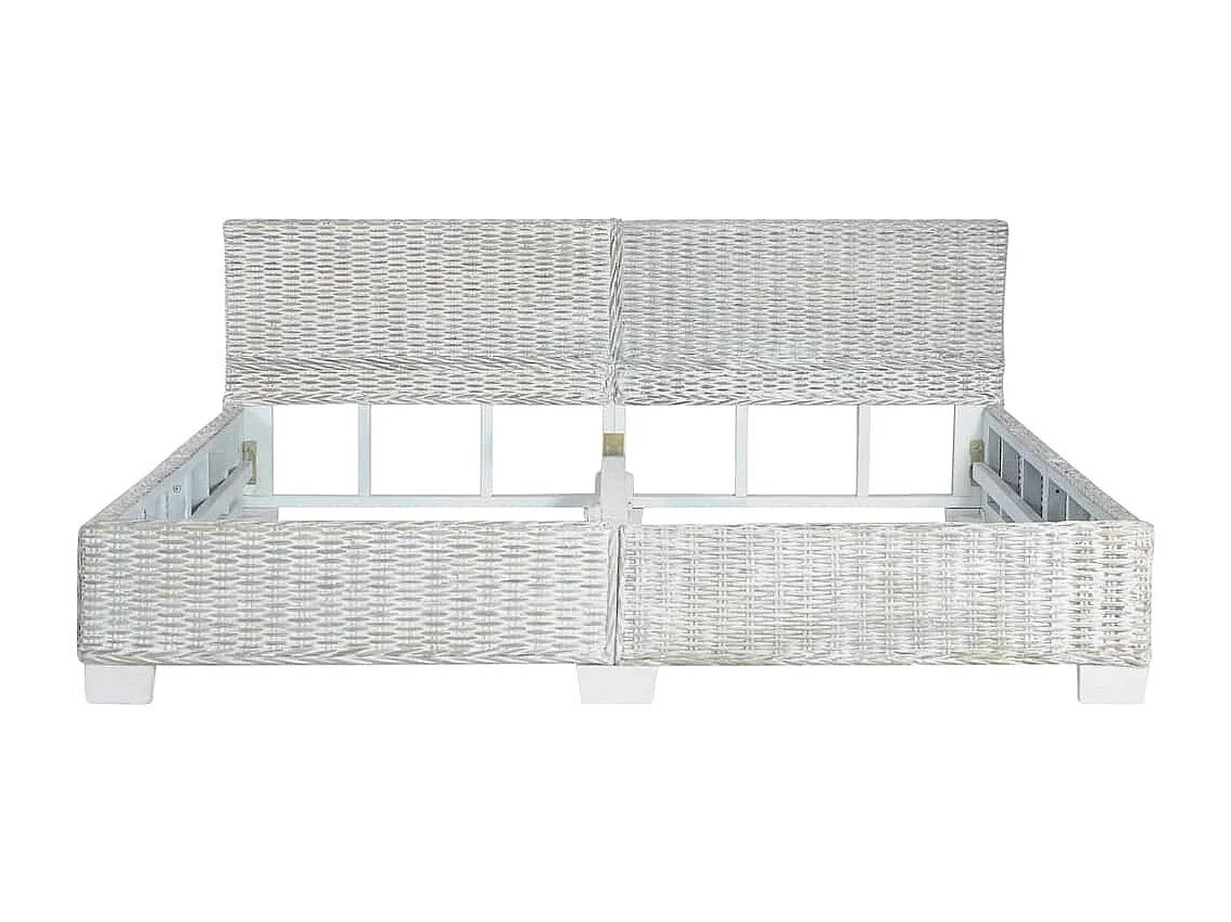 Lit double | Lit adulte | Cadre de lit Gris Rotin naturel 180x200 cm