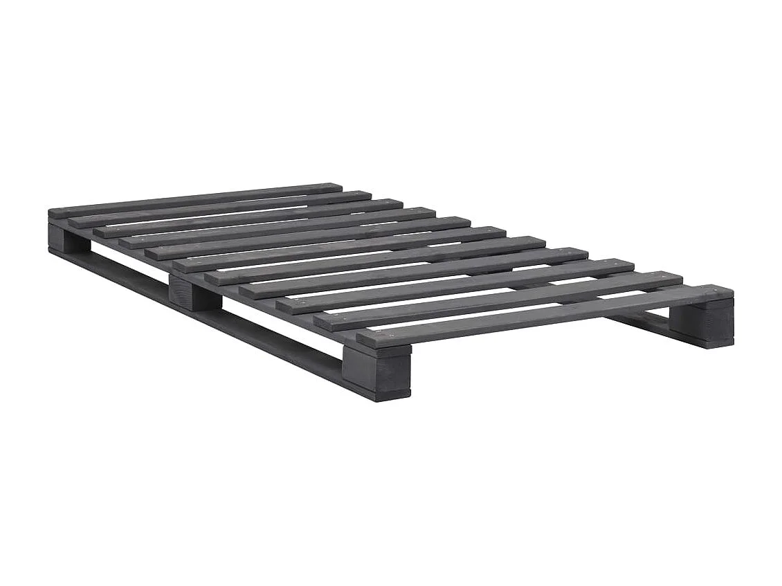 Lit simple | Lit adulte, enfant | Cadre de lit de palette gris 100x200cm bois massif