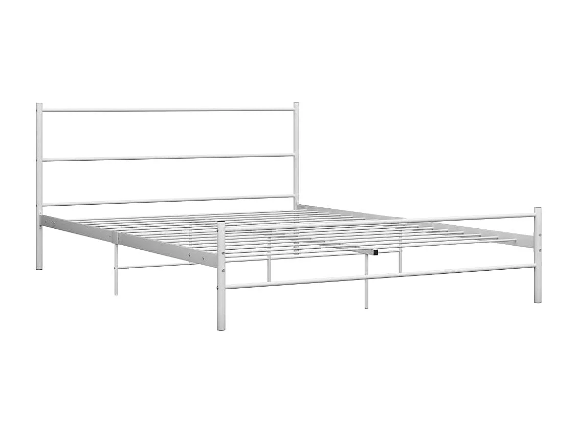 Lit double | Lit adulte | Cadre de lit blanc métal 140x200 cm