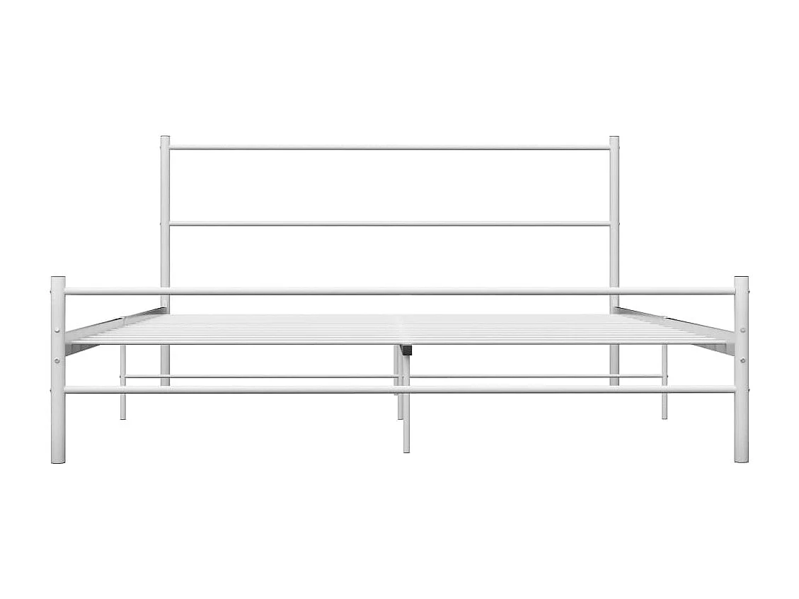Lit double | Lit adulte | Cadre de lit blanc métal 140x200 cm