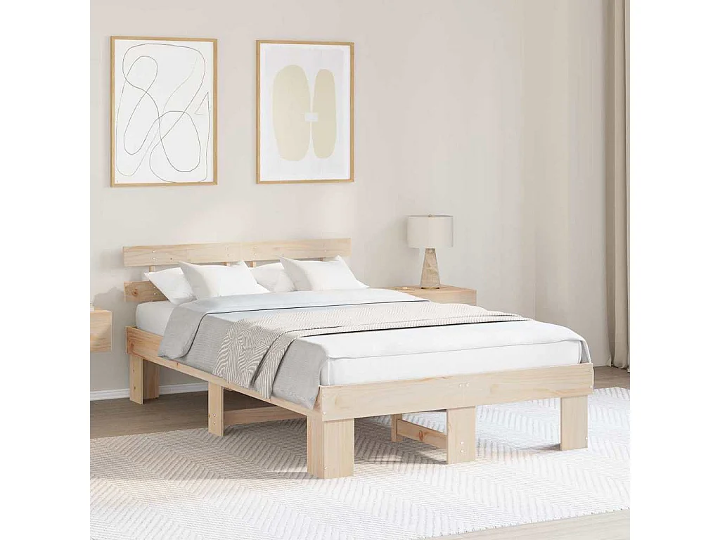 Letto singolo | Giroletto | Struttura del letto Naturale 120x190 cm Pino massello
