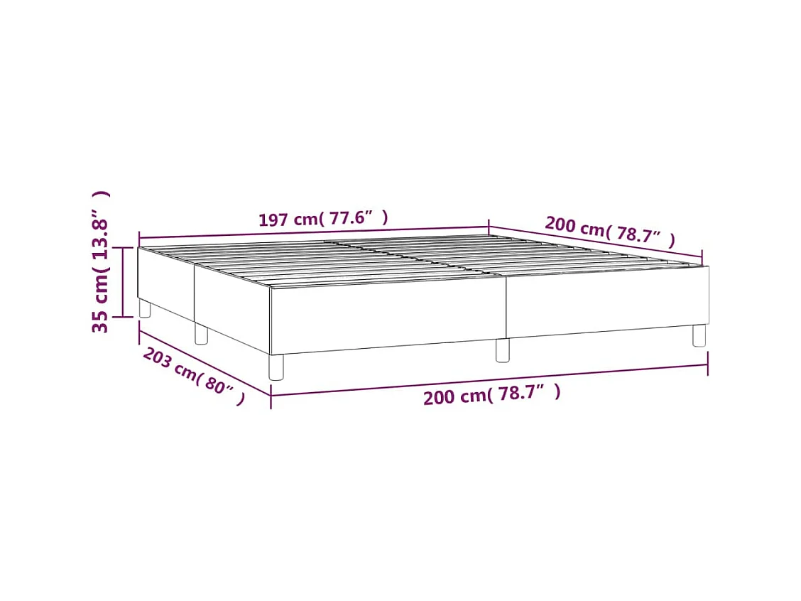 Lit double | Lit adulte | Cadre de lit noir 200x200 cm velours