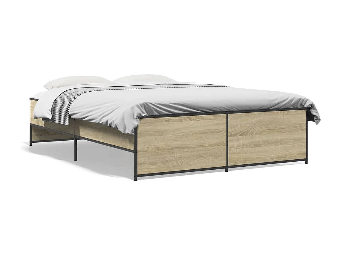 Lit double | Lit adulte | Cadre de lit chêne sonoma 140x190 cm