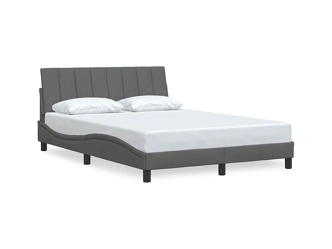 Letto per adulti | Letto matrimoniale | Giroletto senza Materasso Hanko Grigio Scuro 140x190 cm Tessuto